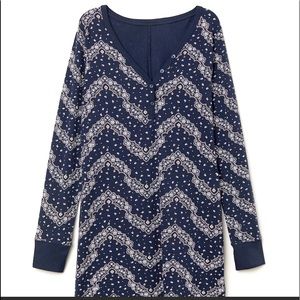 H&M Blue Paisley Print Pajama Top